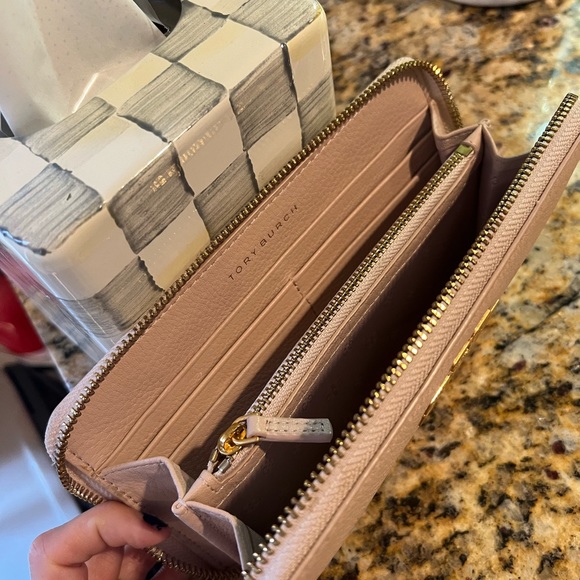 Tory Burch Natural Britten Zip Continental Wallet - Light blush pink - Picture 6 of 7